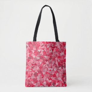Bolsa Tote Padrão de Triângulo Rosa Vermelho
