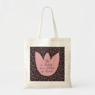 Bolsa Tote Padrão de Tulipas Rosa Simples Doce - Todas as dir
