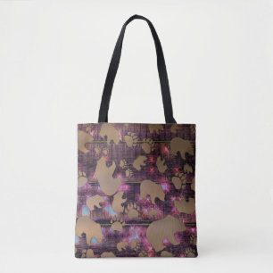 Bolsa Tote Padrão de Urso