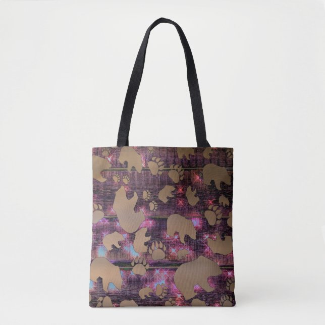Bolsa Tote Padrão de Urso (Frente)