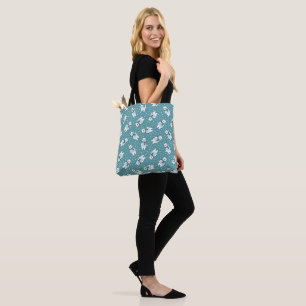 Bolsa Tote Padrão de urso polar de neve fofa aqua