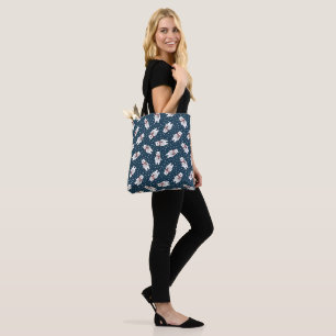 Bolsa Tote Padrão de urso polar de neve fofo azul