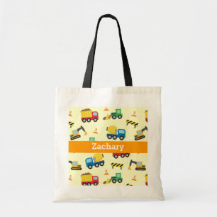 Bolsa Tote Padrão de Veículos de Construção Coloridos para Me