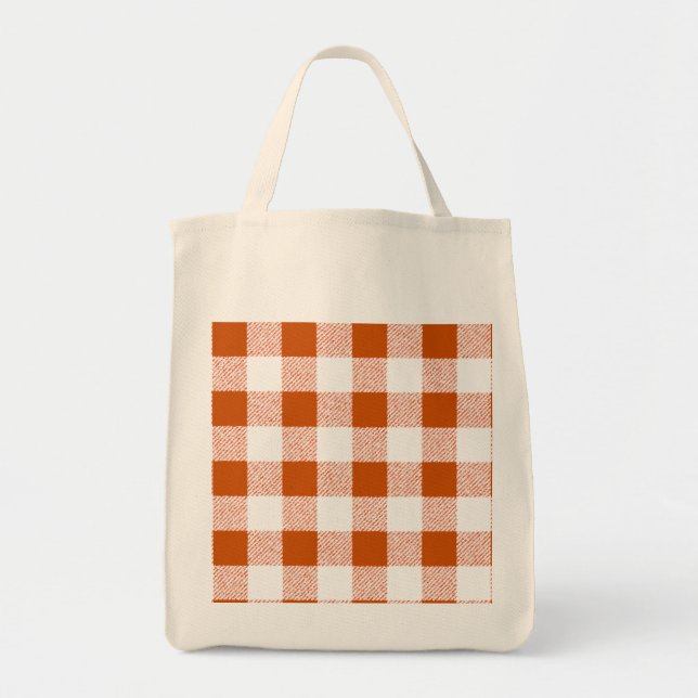 Bolsa Tote Padrão de Verificação de Gingham Brown (Frente)