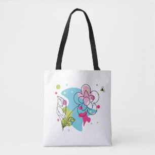 Bolsa Tote Padrão de vetor de tendência de uma flor de verão