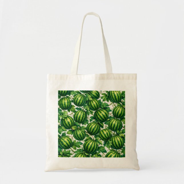 Bolsa Tote Padrão de Videira de Melancia (Frente)