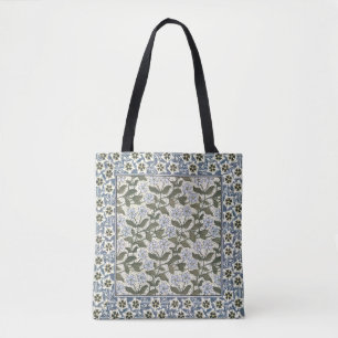 Bolsa Tote Padrão de Vieira Azul do Periwinkle Vinca