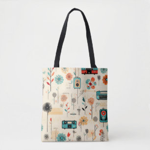 Bolsa Tote Padrão de Vintage Floral & Camera (2)