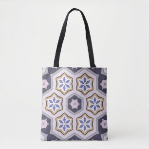 Bolsa Tote Padrão de vintagem circular sem costura. Decoração