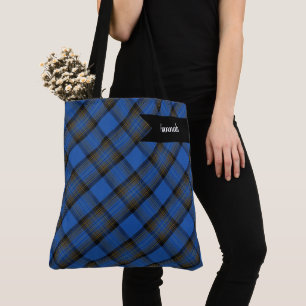 Bolsa Tote Padrão de Xadrez de Skye Blue Tartan