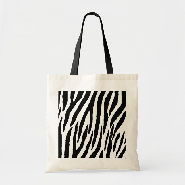 Bolsa Tote Padrão De Zebra Branca E Negra Trendy (Frente)