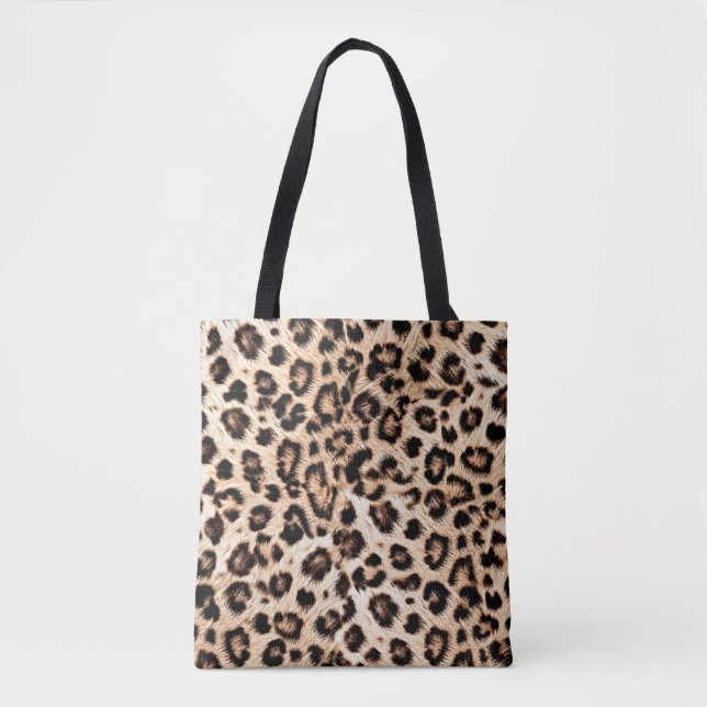 Bolsa Tote Padrão Design de Leopardo: Elegância Selvagem. (Frente)