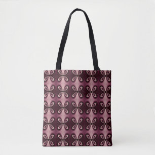 Bolsa Tote Padrão Digital Burgundy Red Floral Petal