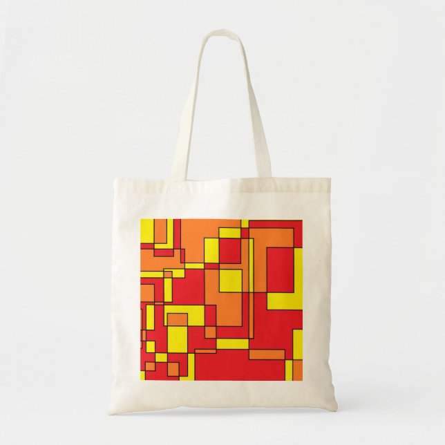 Bolsa Tote Padrão do bloco abstrato (Frente)