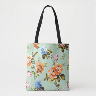 Bolsa Tote Padrão do chique Vintage Rosas