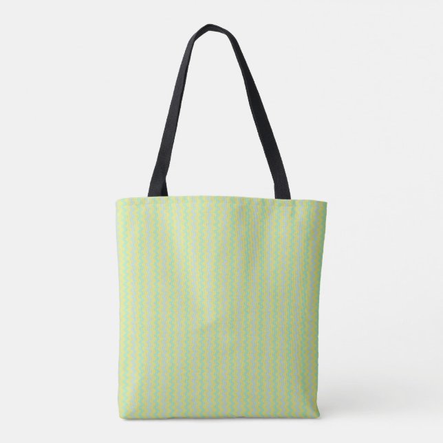 Bolsa Tote Padrão do diafrão pequeno verde e azul (Verso)