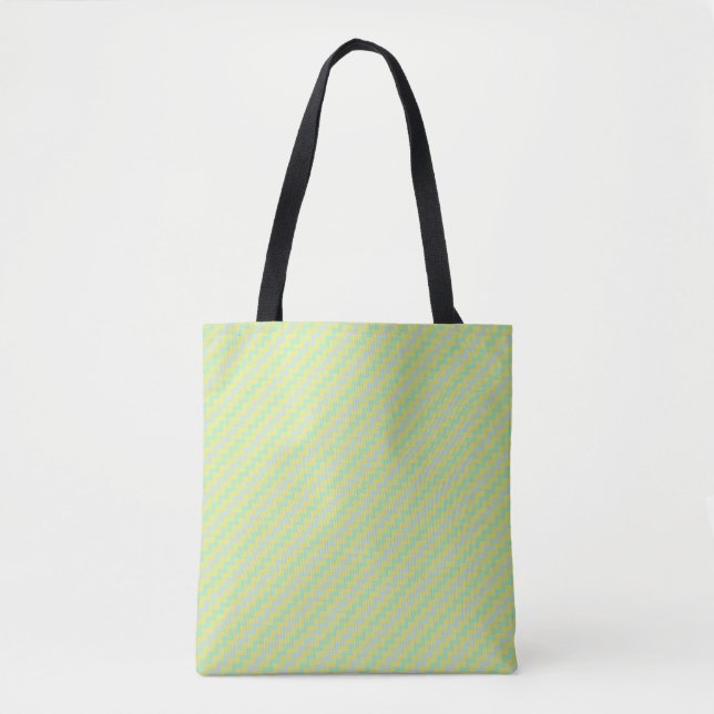 Bolsa Tote Padrão do diafrão pequeno verde e azul (Frente)