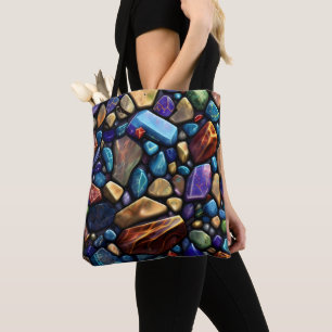 Bolsa Tote Padrão do mosaico da pedra colorida