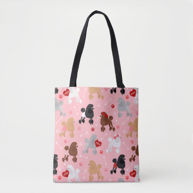 Bolsa Tote Padrão do Namorados Poodle (Frente)