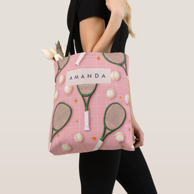 Bolsa Tote Padrão do suporte monograma personalizado para Tên (Close Up)