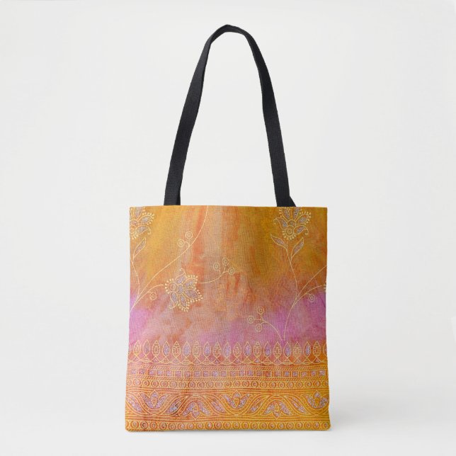 Bolsa Tote Padrão do tecido de plano de fundo (Frente)