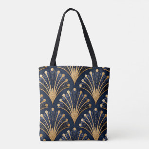 Bolsa Tote Padrão Dourado Art Déco