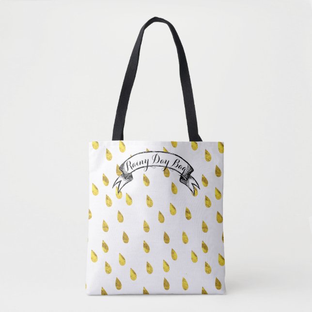 Bolsa Tote Padrão Dourado do Dia de Chuva (Frente)