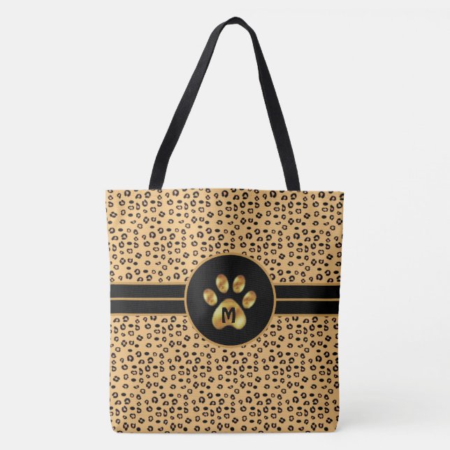 Bolsa Tote Padrão e pata do Tigre do Monograma e Na moda (Frente)