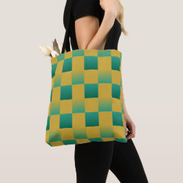 Bolsa Tote Padrão elegante em verde e ouro