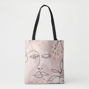 Bolsa Tote Padrão elegante mínimo sem costura com uma linha