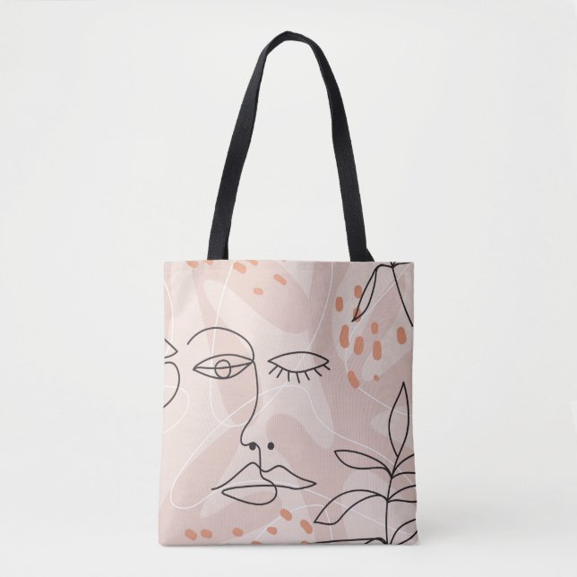Bolsa Tote Padrão elegante mínimo sem costura com uma linha d (Frente)