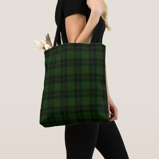Bolsa Tote Padrão Escocês da Xadrez Verde Tartan (Close Up)