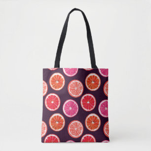 Bolsa Tote Padrão Escuro De Citros Pintados À Mão