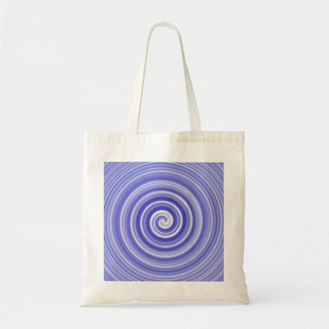 Bolsa Tote Padrão espiral azul e branco (Frente)