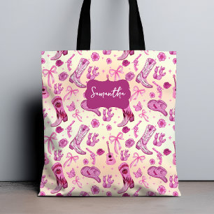 Bolsa Tote Padrão Estético de Garota Country Fofo e Sedutor