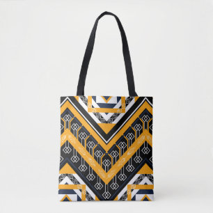 Bolsa Tote Padrão étnico-oriental geométrico clássico tradici