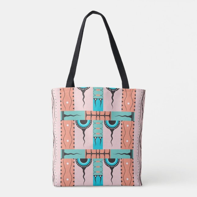 Bolsa Tote Padrão Étnico Tribal (Verso)