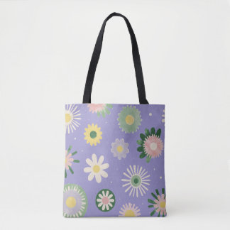 Bolsa Tote Padrão Explosão Floral Pastel