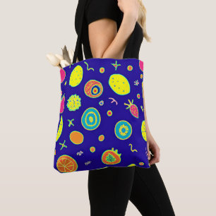Bolsa Tote Padrão Expressivo de Artista de Neon-Fruta