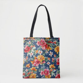 Bolsa Tote Padrão Floral Amarelo de Verão