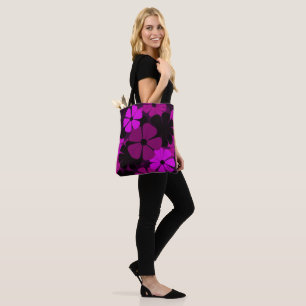 Bolsa Tote Padrão Floral Art Déco Rosa Ousado