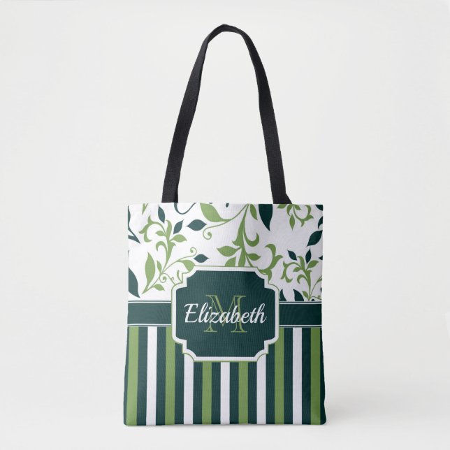 Bolsa Tote Padrão Floral Bonito (Frente)