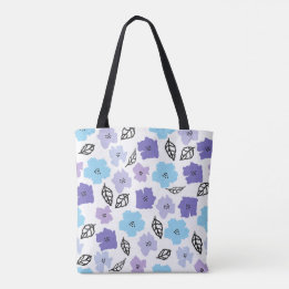 Bolsa Tote Padrão Floral Chic Desenhado À Mão