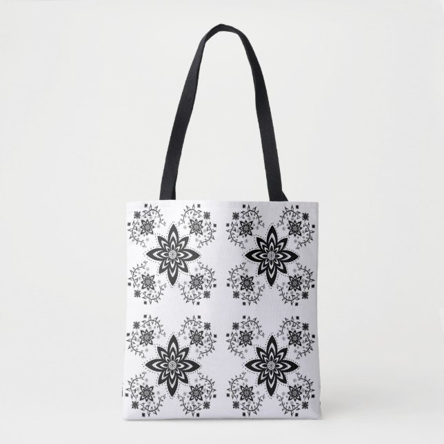 Bolsa Tote Padrão floral da vindima (Frente)