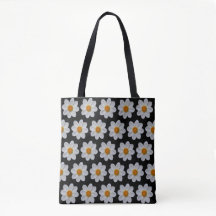 Padrão Floral de Dália Branca em Preto