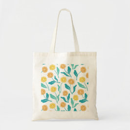 Bolsa Tote Padrão Floral de Dandelion Amarelo - Inspirado na