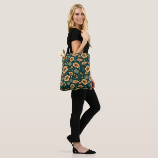 Bolsa Tote Padrão Floral de Nasturtium Vibrant
