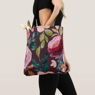 Bolsa Tote Padrão Floral de Superfície da Moda Aquosa Colorid