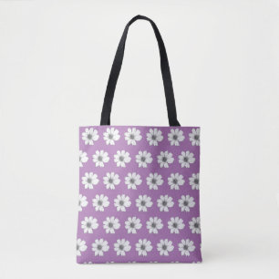 Bolsa Tote Padrão floral design púrpura