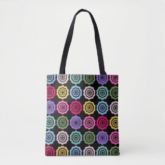 Bolsa Tote Padrão Floral Digital Colorido